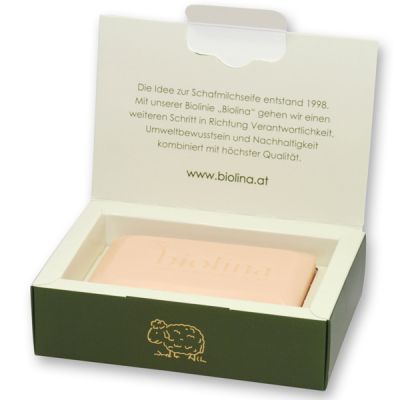 Biolina sheep milk soap 200g in box, Rose 