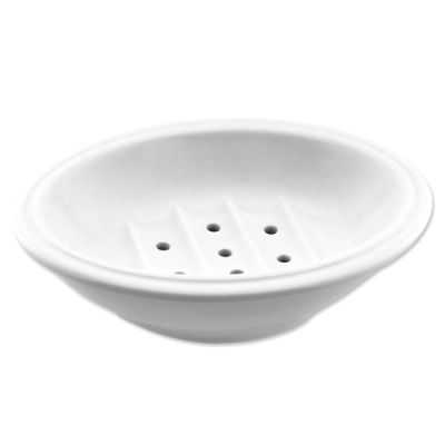 Seifenschale Porzellan oval 2-teilig mit Abtropfschale 