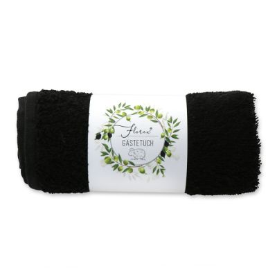 Guest towel 30x50cm "Einzigartige Augenblicke", black 