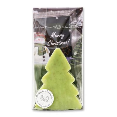 Sheep milk soap tree 115g in a cellophane bag "Merry Christmas", Verbena 