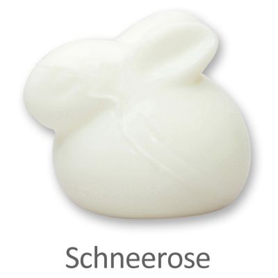 Schafmilchseife Hase liegend 40g, Schneerose 