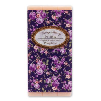Schafmilchseife Tafel 100g "Vintage-Motiv 173", Pfingstrose 