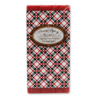 Schafmilchseife Tafel 100g "Vintage-Motiv 42", Granatapfel 