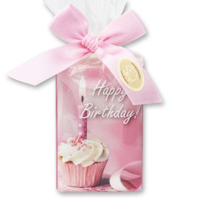 Sheep milk soap 100g in a cellophane bag "Happy Birthday", Magnolia 
