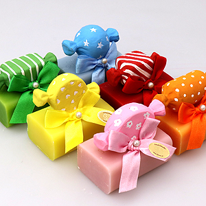 Sheep milk soap 100g, decorated with candy decorations, sorted 
