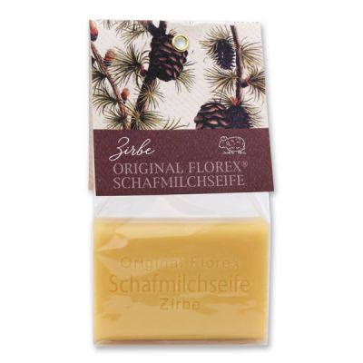 Schafmilchseife eckig 100g in Cello, Zirbe 