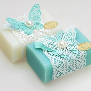 Sheep milk soap 100g, decorated with a butterfly, Classic/salt soap 