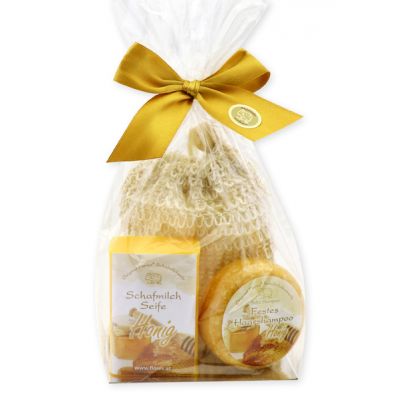 Soap set 3 pieces in a cellophane bag, Honey 