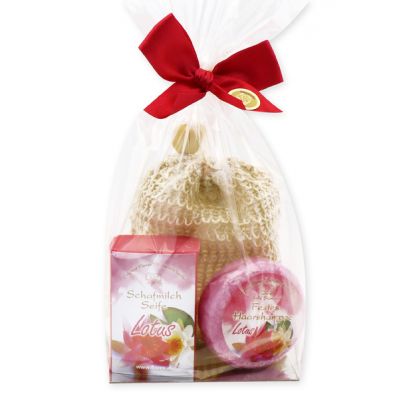Soap set 3 pieces in a cellophane bag, Lotus 