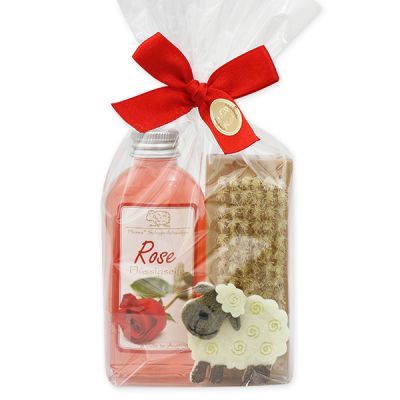 Set with felt sheep, Rose 