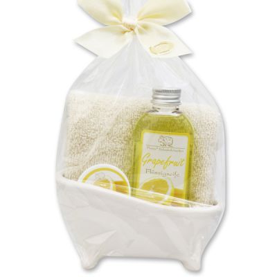 Mini Badewannen Set 4-teilig in Cello, Grapefruit 