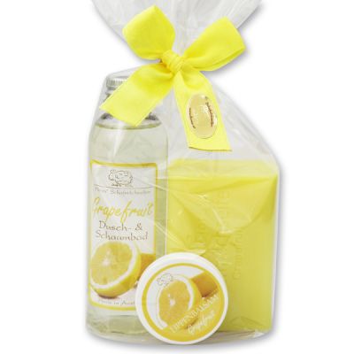 Care set 3 pieces in a cellophane bag, Grapefruit 