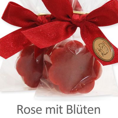 Sheep milk soap flower 20g in a cellophane, Rose with petals 