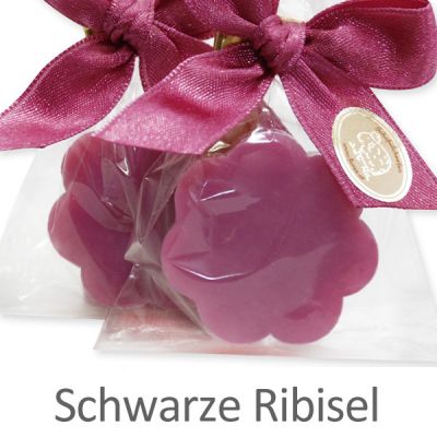 Sheep milk soap flower 20g in a cellophane, Black currant 