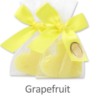 Sheep milk soap heart midi 23g in a cellophane, Grapefruit 