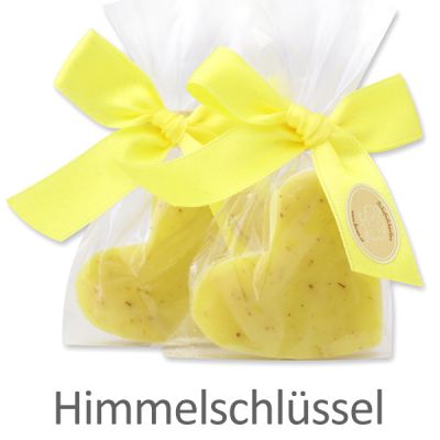 Sheep milk soap heart midi 23g in a cellophane, Cowslip with herbs 