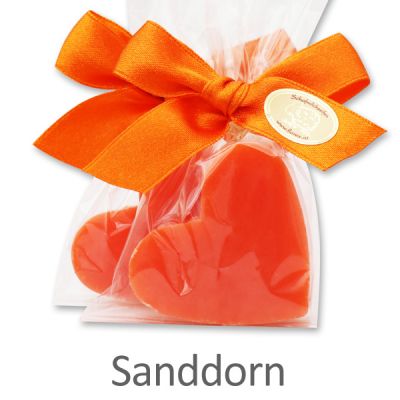 Sheep milk soap heart midi 23g in a cellophane, Sallow thorn 