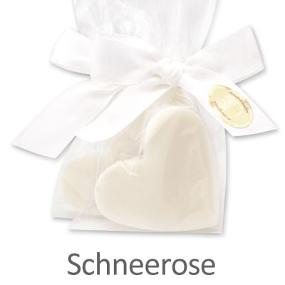 Sheep milk soap heart midi 23g in a cellophane, Christmas rose white 
