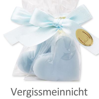 Sheep milk soap heart midi 23g in a cellophane, Forget-me-not 