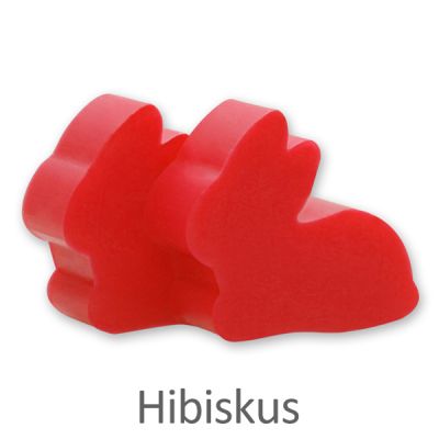 Schafmilchseife Hase mini flach 20g, Hibiskus 