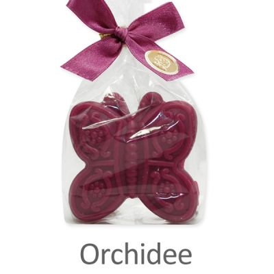 Schafmilchseife Schmetterling 60g in Cello, Orchidee 