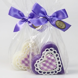 Schafmilchseife Herz 65g dekoriert mit Herz, Classic/Lavendel-Limone 