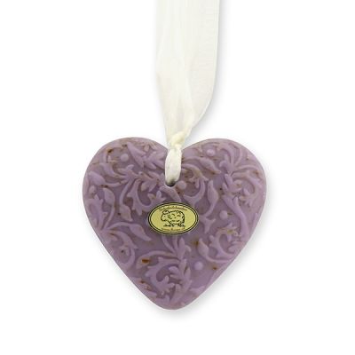 Schafmilchseife Herz Florex 80g hängend, Lavendel 