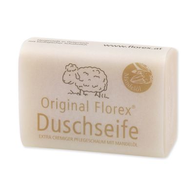 Duschseife mit Schafmilch eckig 100g mit Banderole, Mandelöl 