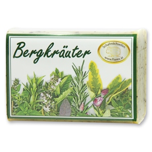 Sheep milk soap square 100g modern, Alpine herbs 