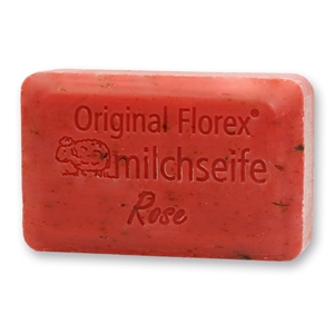 Sheep milk soap "Luxury" 100g, Rose with petals 