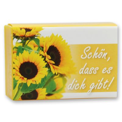 Schafmilchseife eckig 150g "Schön, dass es dich gibt", Sonnenblume 