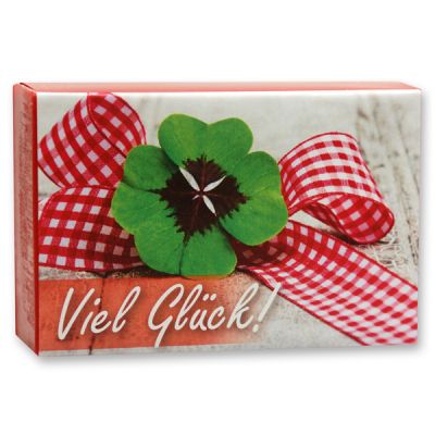 Schafmilchseife eckig 150g "Viel Glück", Cranberry 