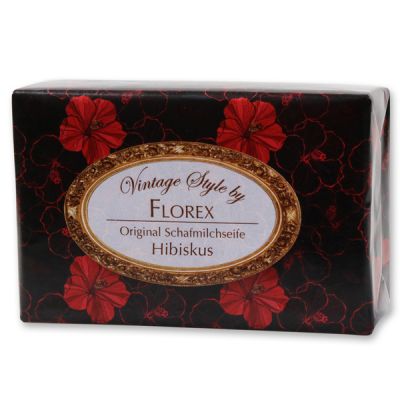 Schafmilchseife eckig 150g "Vintage-Motiv 111", Granatapfel 