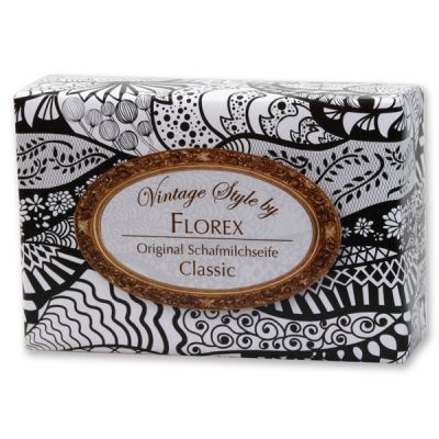Schafmilchseife eckig 150g "Vintage-Motiv 117", Classic 