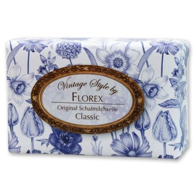 Schafmilchseife eckig 150g "Vintage-Motiv 132", Classic 