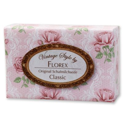 Schafmilchseife eckig 150g "Vintage-Motiv 19", Classic 
