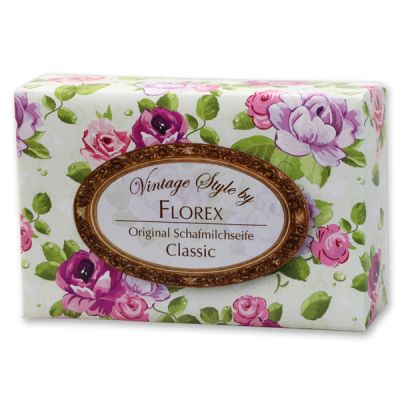 Schafmilchseife eckig 150g "Vintage-Motiv 57", Classic 