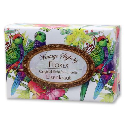 Schafmilchseife eckig 150g "Vintage-Motiv 81", Eisenkraut 
