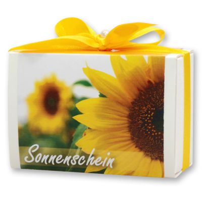 Schafmilchseife eckig 150g in Schachtel "Sonnenstrahlen", Sonnenblume 