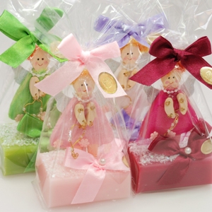 Sheep milk soap 100g, decorated with a wood fairy in a cellophane, sorted 