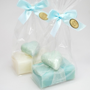 Sheep milk soap 100g, decorated with a heart packed in a cellophane bag, Classic/salt 