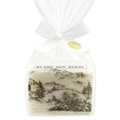 Schafmilchseife eckig 150g in Cello "Klang der Berge", Edelweiß 