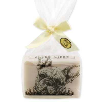 Schafmilchseife eckig 150g in Cello "Alles Liebe", Mandelöl 