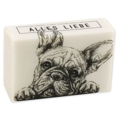 Schafmilchseife eckig 150g "Alles Liebe", Mandelöl 