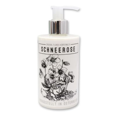 Bodymilk with organic sheep milk 250ml in a dispenser "Schneerose", Christmas rose white 