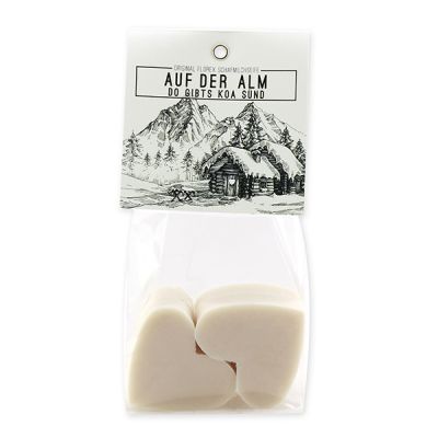 Schafmilchseife Herz mittel 4x23g in Cello "Auf da Alm", Schneerose 