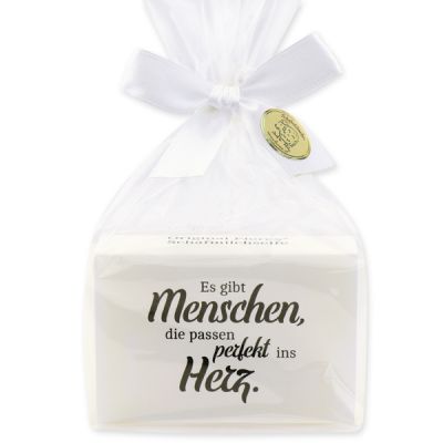 Schafmilchseife eckig 150g in Cello "Es gibt Menschen, die passen", Classic 