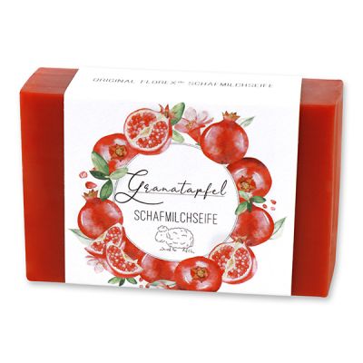Schafmilchseife eckig 150g "Einzigartige Augenblicke", Granatapfel 