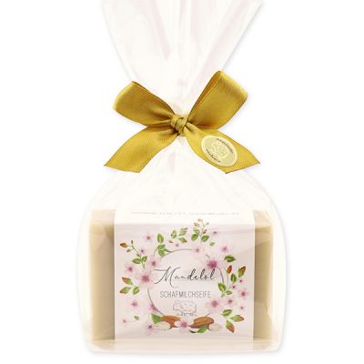 Schafmilchseife eckig 150g in Cello "Einzigartige Augenblicke", Mandelöl 
