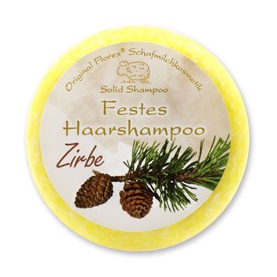 Solid hair shampoo with sheep milk 58g in cello, Swiss pine 